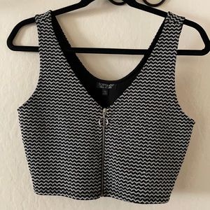 Shiny silver Topshop size 6 new more like a crop top